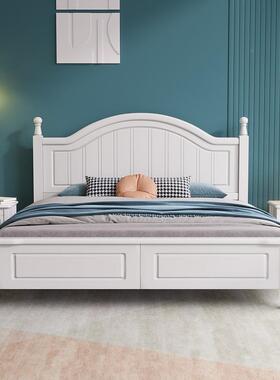 韩式田园床式白全实32745木色床美单双人床经济现主代简约婚床主