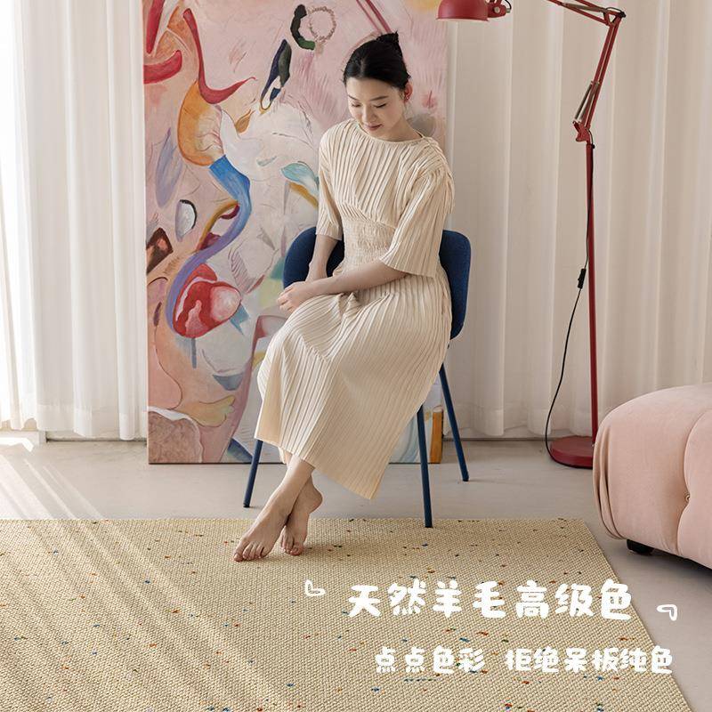 新款多房巴胺厅羊客地VIV毯现代奶油风卡通儿童卧室毛垫沙发毯