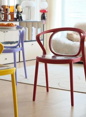 餐椅家用加厚靠背塑料透明椅现椅代简约子休闲HND椅餐餐桌备厅用