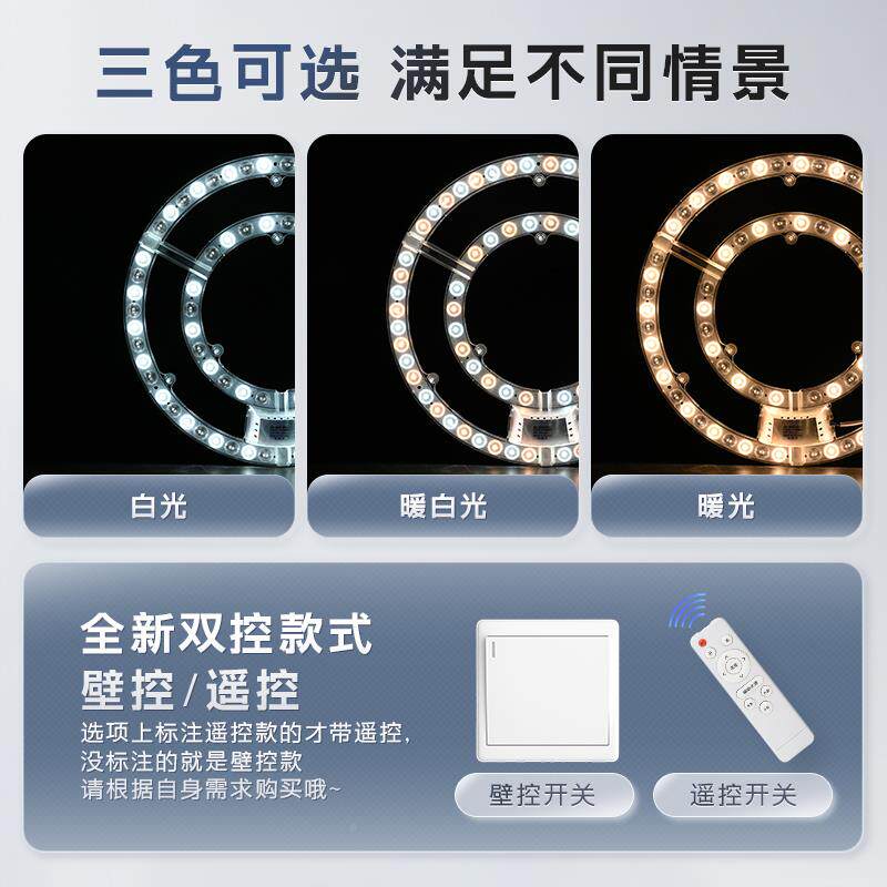 替?led吸led环形顶灯芯形改造灯圆板改装光源环形换灯管灯条家用