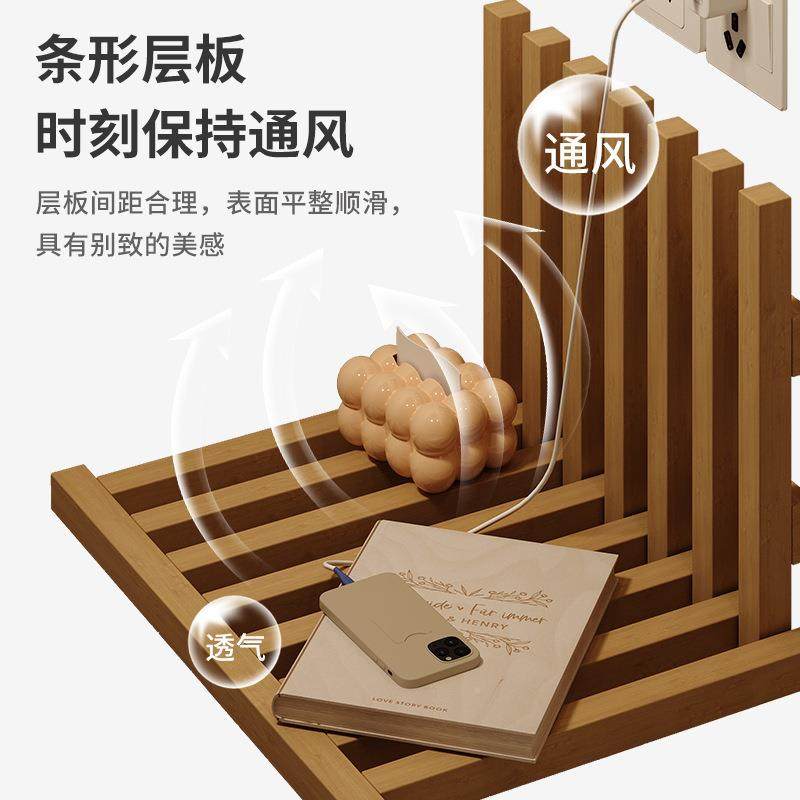 悬室无品牌/浮床头柜创意家用卧可折墙上置物架叠实木头床柜