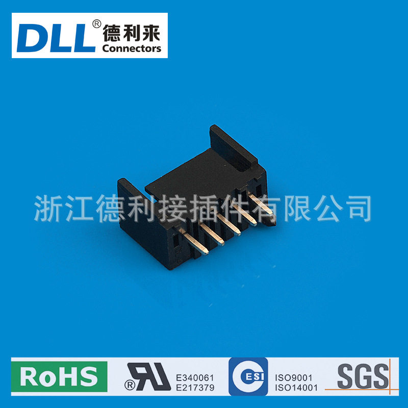 TZT-018-W0051P德利来特种接插件 3A250V针座连接器黑色直针