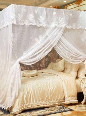 宫廷蚊家USW用公主风支架杆子落1.8米老床1.5单门式农村帐加地厚1