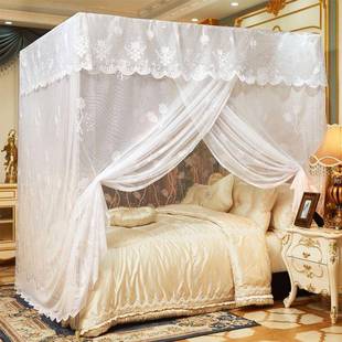 宫廷蚊家USW用公主风支架杆子落1.8米老床1.5单门式 农村帐加地厚1