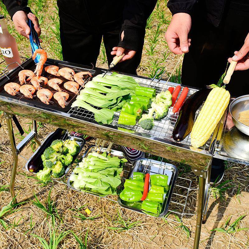 烧家木烤ZTD架庭院烤架大不锈钢炭户外号烧烤炉烧炭野外用碳烤炉