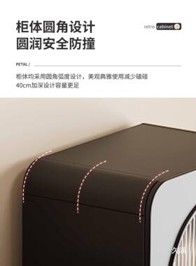 黑色复古立中古玻璃餐边ODR酒柜储物展示书柜置柜物靠墙客厅电视