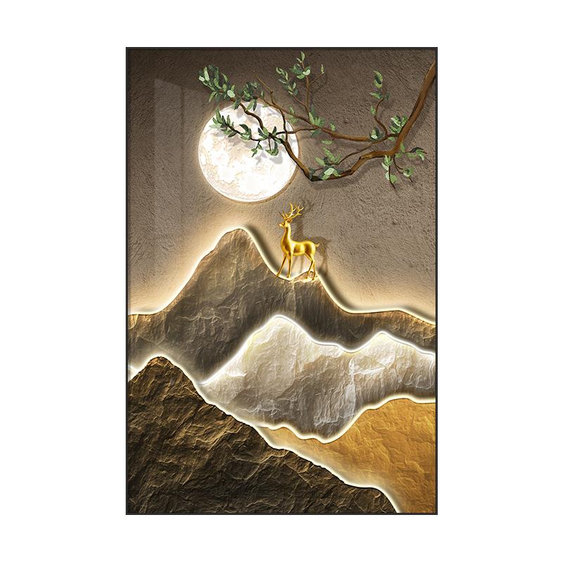 背有山发落墙装饰挂画现代客厅地大尺寸沙画背走廊过靠道壁景画定图片