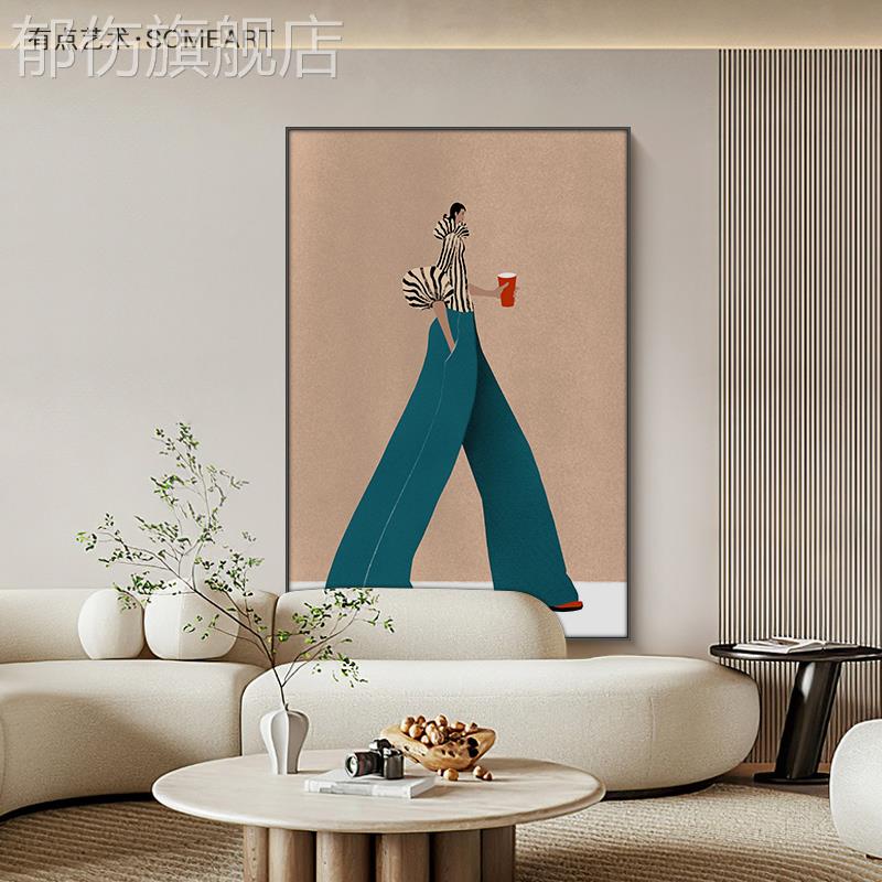 现代简约北欧客厅装饰画 画抽象人物卧室床头壁画 画小众玄关走廊图片