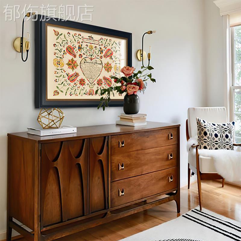 美式复古装饰画客厅电视柜餐厅背景墙挂画田园风格卧室房间墙壁画