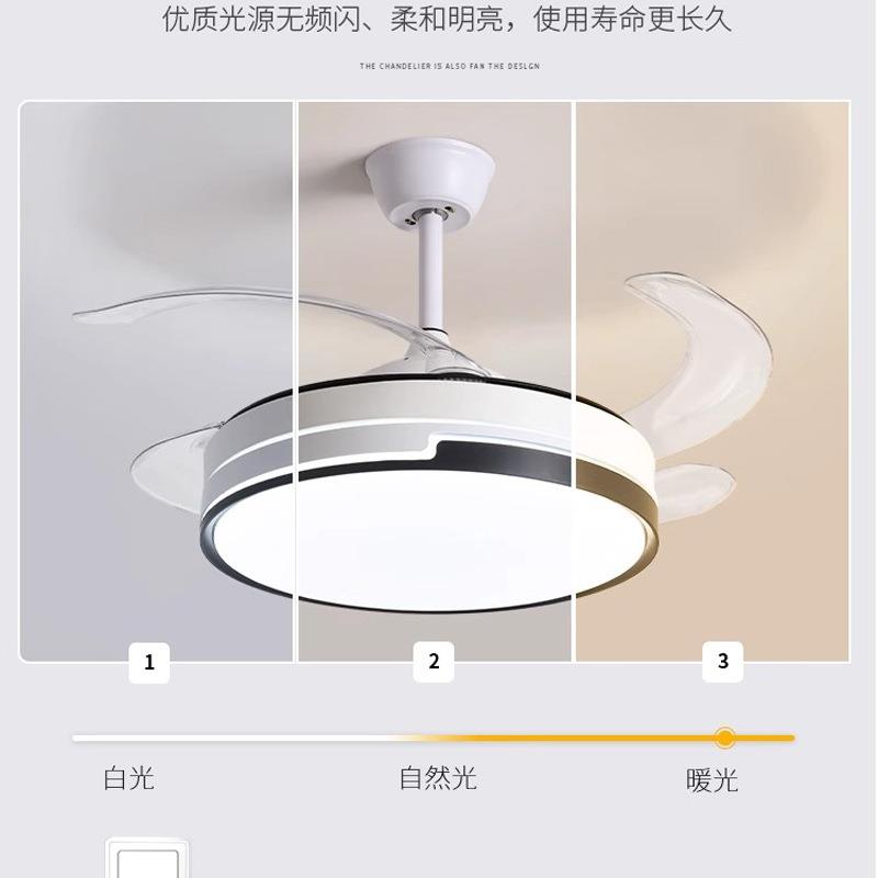 隐形风扇灯家用客厅餐厅现代简约卧室2025新款智能吸顶吊扇灯