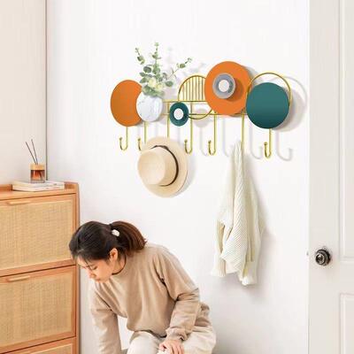 入户门壁玄关创架意挂钩免打孔UHI进门衣帽钩挂门口金属墙上挂衣