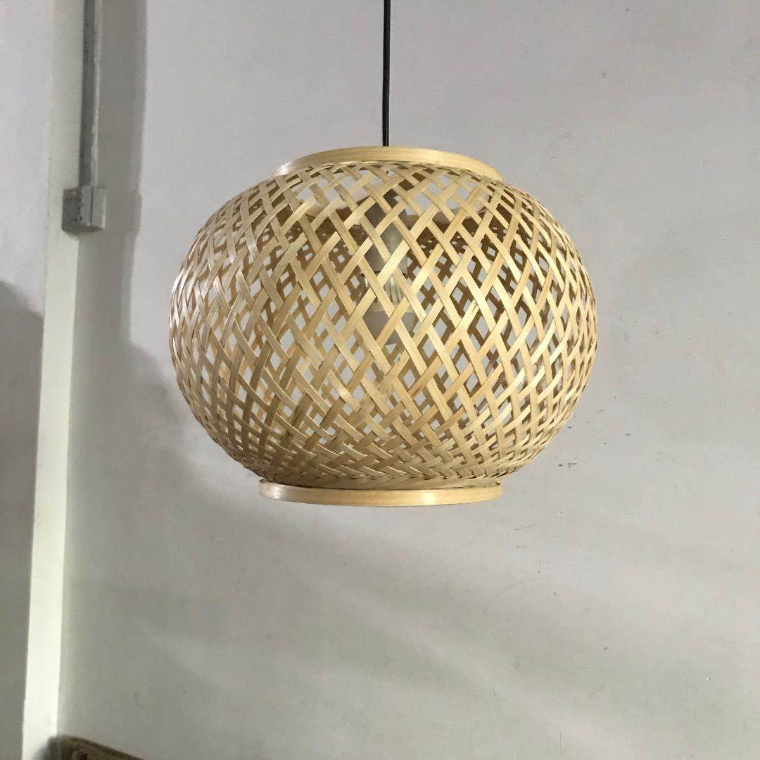 田园风格创意灯复球古中国竹灯圆形竹艺竹风编ZOJ灯竹篾圆灯笼吊