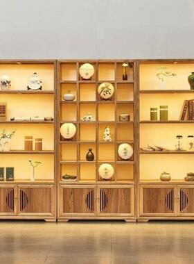 木博古架中式新新款茶壶柜书架展示架茶多宝格实茶室gt234564置物