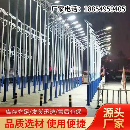 路灯户外农村米l-ed灯头市政高6新杆灯20V2超亮100W全套乡村7米8