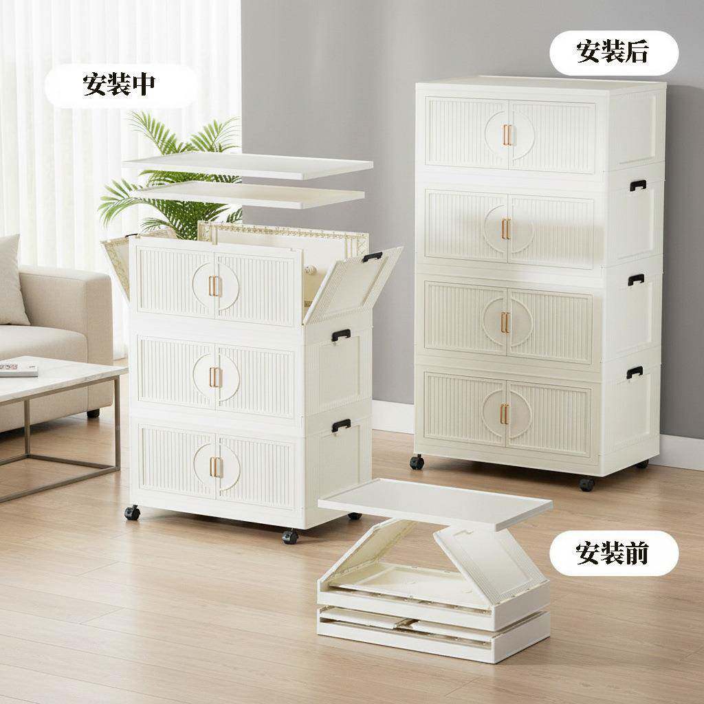 简约现代客纳厅收箱大承重塑料储理物盒带GAY家用盖玩具杂物多层
