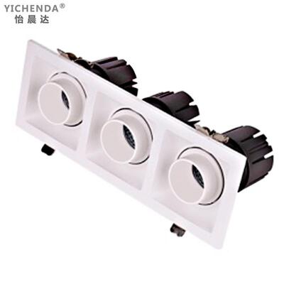 LED新款单头双头三格头防眩斗胆灯栅灯0可调角度YDL-FCS-可调光10
