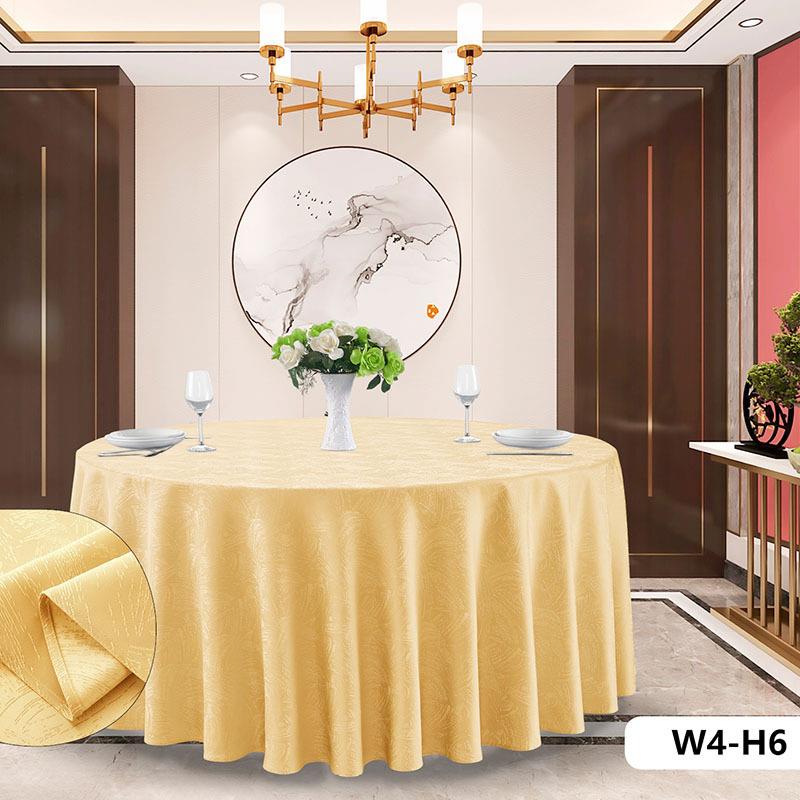 酒店款新圆桌布艺提花台布中欧WH-1-2桌布酒店家布用加厚式易清洗