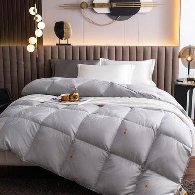 款刺绣双层软立体厂家半羽绒被壳自充绒成品静SQ-sx001音款柔新苏