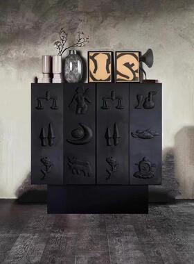 意大利SideboHERr餐d设计a师边户柜入玄关柜诧寂风格收纳柜中古边