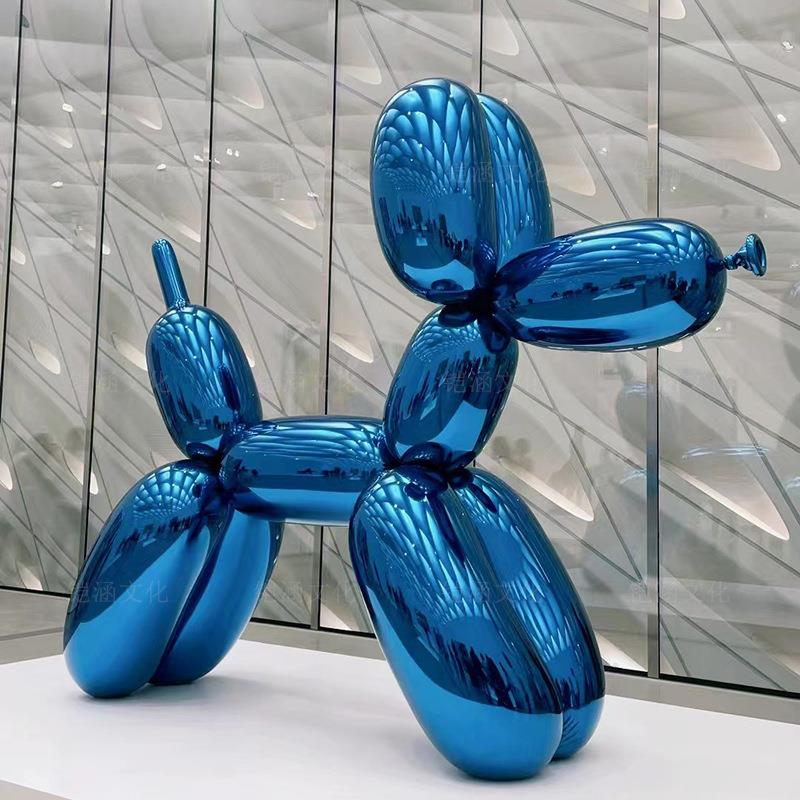 玻璃钢电镀气球狗雕塑商场美卡展览道具外大户429陈型通公仔落地