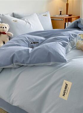 类100WZ100508全棉水A洗棉棉床上四件套纯贴被标款床单套床笠罩宿