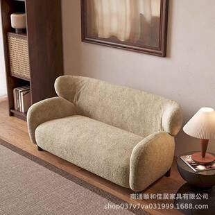中古风美户人计师款沙发复古小鱼型CLE公设寓民宿客厅双人布艺小
