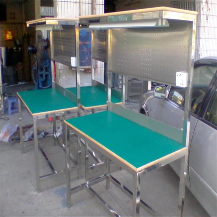 防静电流水线不Q锈钢作台检操测带灯检测台不锈C钢LUG工作台