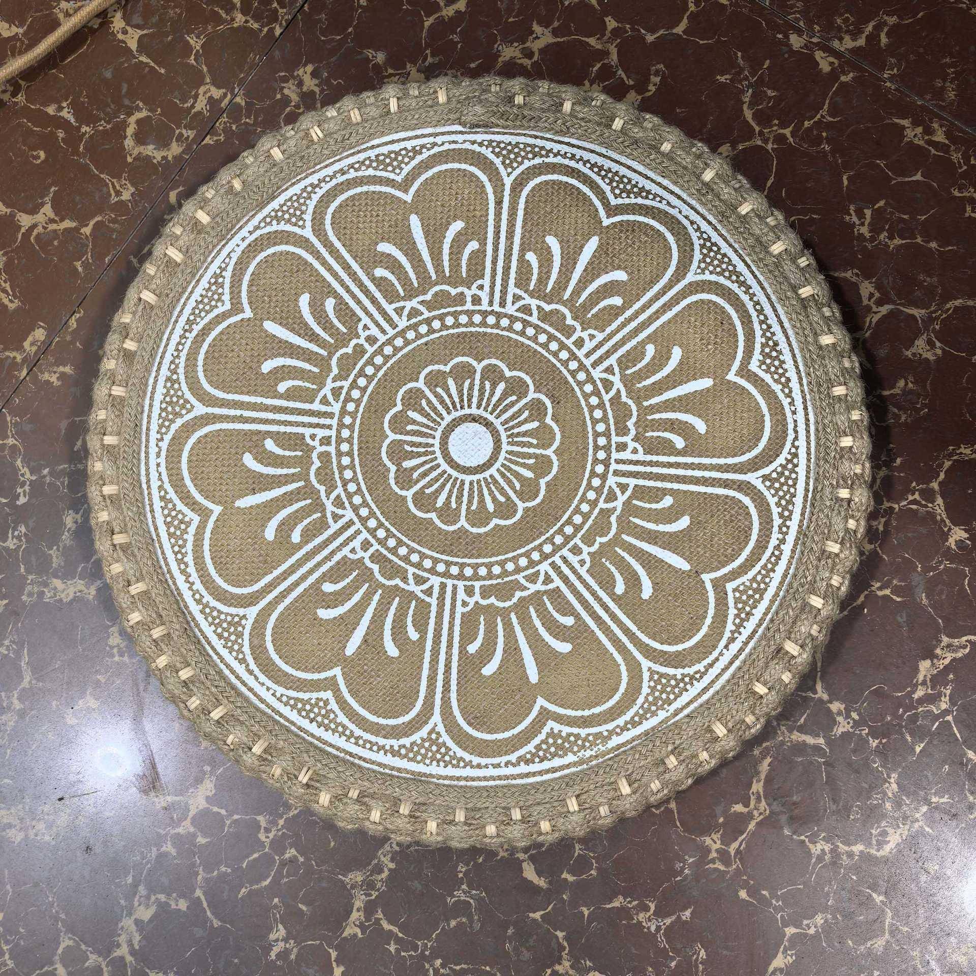 泰136国蒲草编团坐垫榻佛米飘窗地板打坐禅修拜跪垫家榻用加厚圆