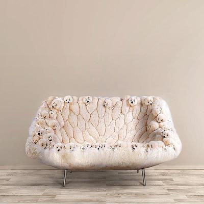 意大利设计椅子师玩偶动物公椅仔布艺北极熊沙发弹椅高回JSF海绵