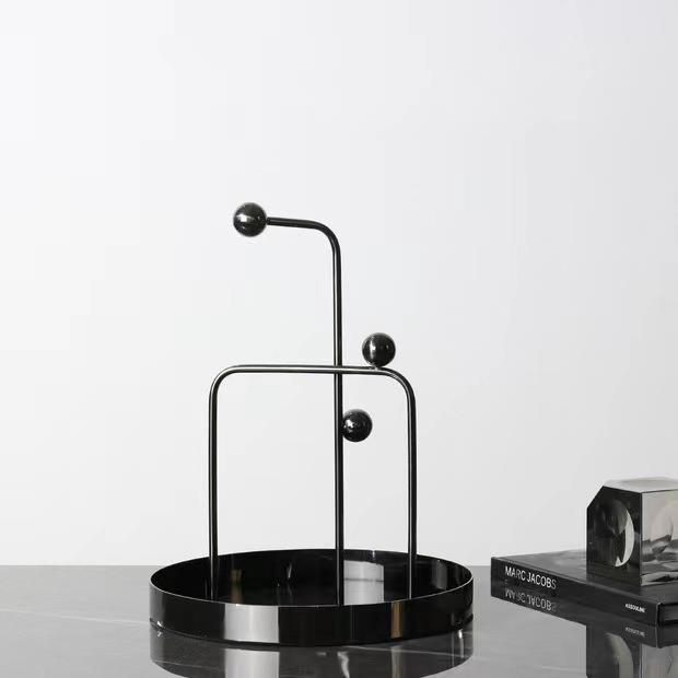 中金属异GAN形收纳托盘摆新家件式样板房办公室茶几客厅桌面居装