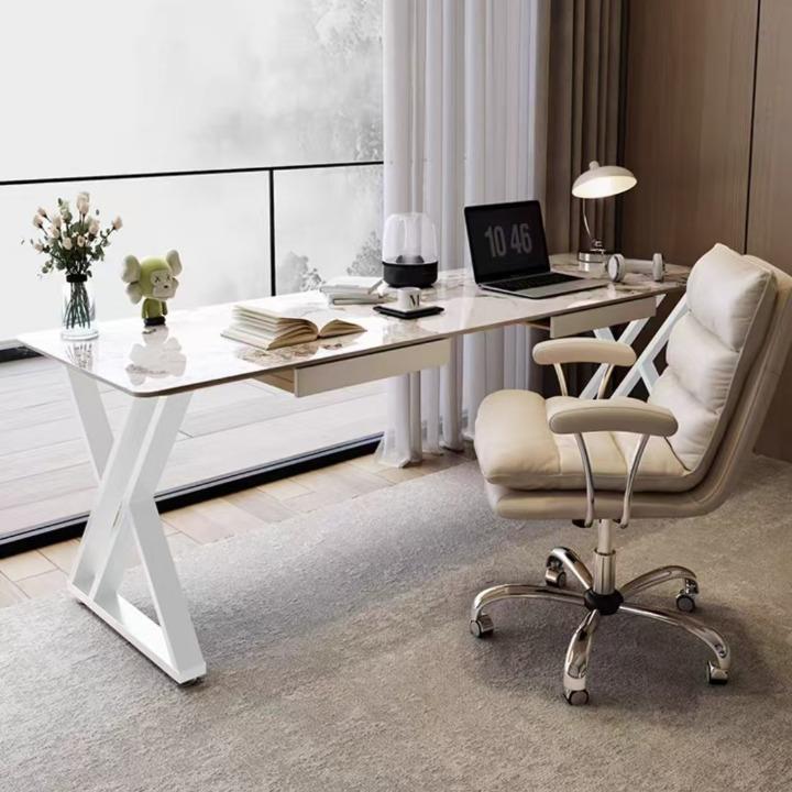 岩板长条桌靠桌40墙cm书人34562阳台窄条桌双卧室女生白色奶油风