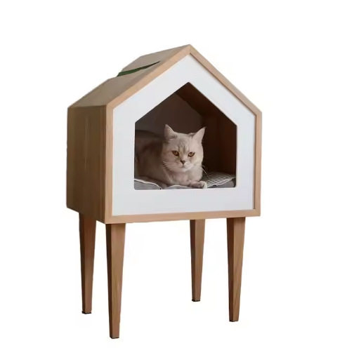 极简主义木质猫窗栖猫洞猫床架