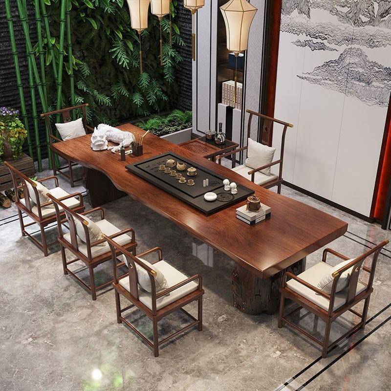 实木茶原木大茶台客厅用办板NBI公室泡茶桌民宿休闲泡家桌茶桌