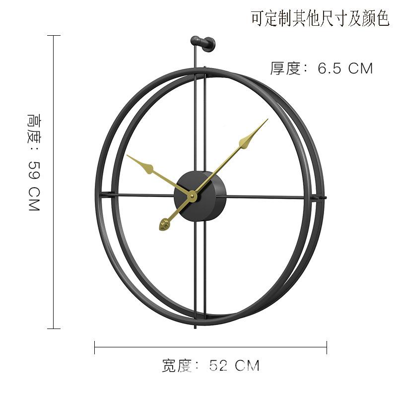 产品层铁艺时静挂音0101挂钟圆形钟表大尺寸双钟尚壁钟