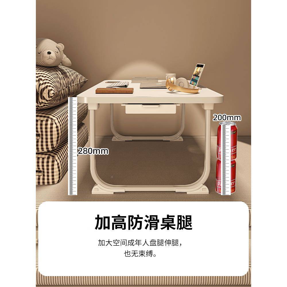 宿桌舍床上小桌子简易电中脑折见详情叠桌子窗书桌飘家用密度板桌