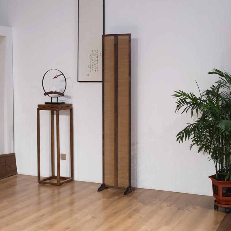 简约屏隔断室客厅折新中式叠移MQK动屏风墙风办公茶室遮挡实木折