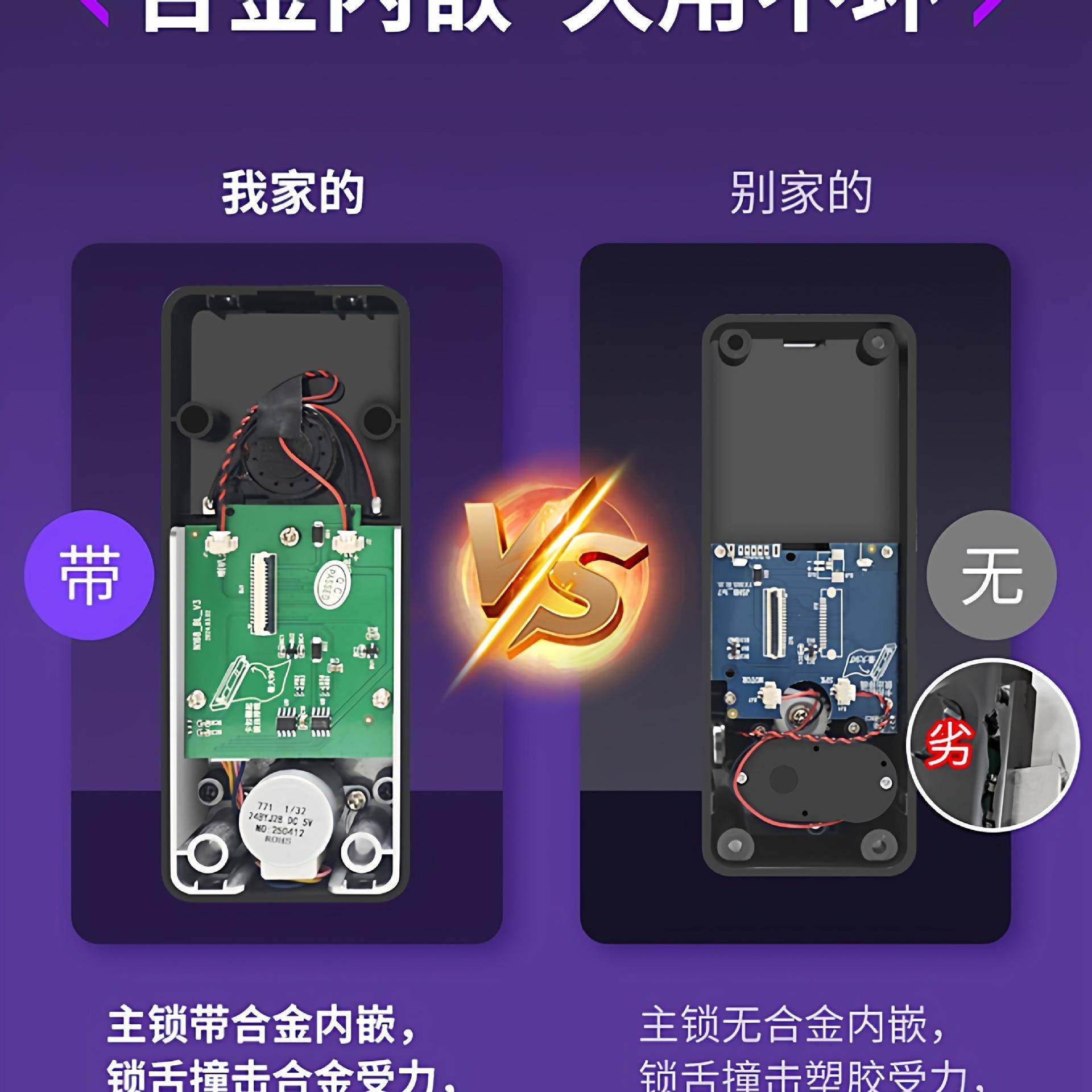 玻璃门门指办纹锁开UXQ门单双门免开孔公室智能电子密码门锁门双