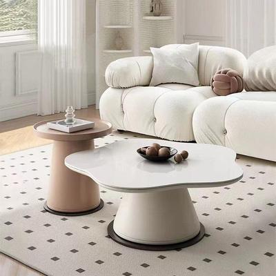 奶油岩板圆花C1114客朵茶几家用厅小户风型边几简约现代网红四叶
