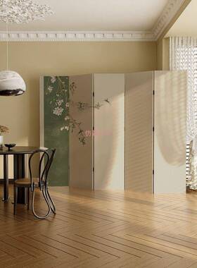 风中古屏风可折叠隔家断厅PLB用客奶油风可移动卧室酒店屏风