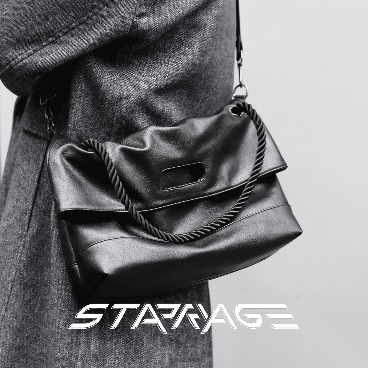 星宇纪男士斜挎包单肩包大容量托特包通勤小众高级感韩式hobo包