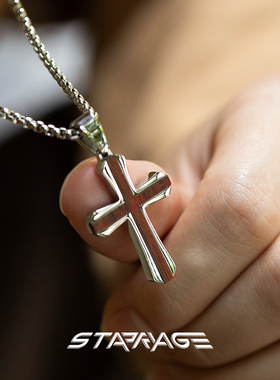 星宇纪 项链男款原创红木十字架小众高级感百搭潮流男士项链