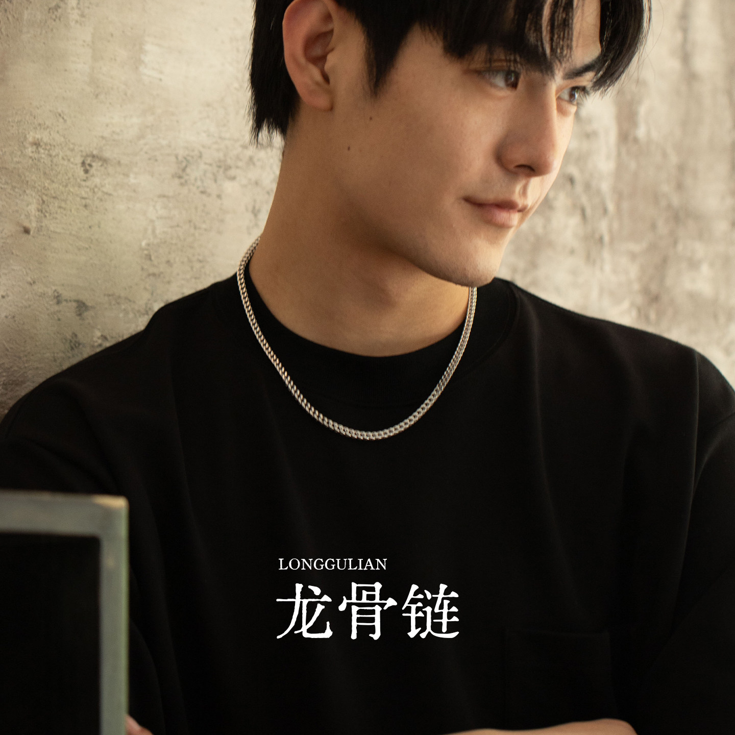 星宇纪钛钢龙骨链男士锁骨链图片