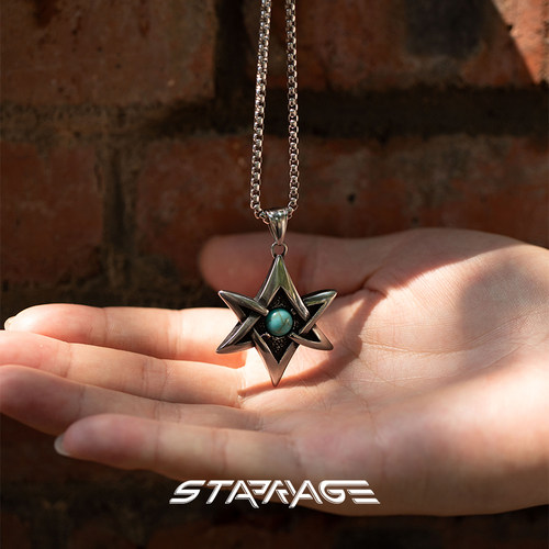星宇纪项链男复古六芒星百搭项链