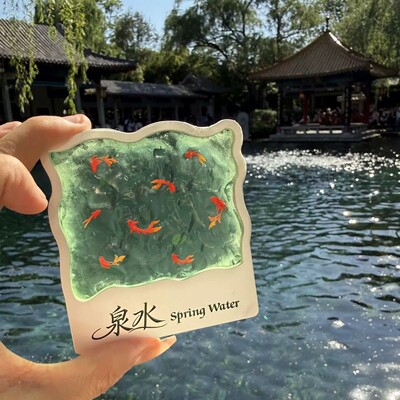 山东济南趵突泉锦鲤透光磁吸冰箱贴创意旅游打卡收藏纪念品伴手礼