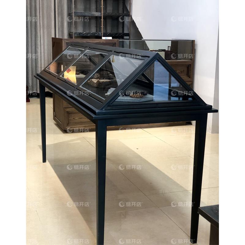 珠宝首饰展示柜台工业loft金属翻盖手饰品货架项链耳环中岛柜定制
