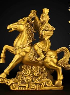 纯铜马上封侯摆件马上猴拿印猴手拿令旗生肖猴客厅书房办公室装饰