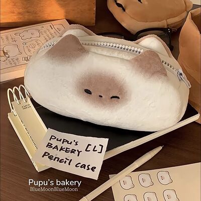 暹罗猫笔袋ins新款高颜值毛绒小