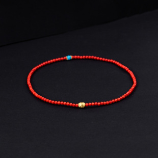 【大章鱼专属】红珊瑚绿松石双圈手链经典 3-4mm （多样性发货）
