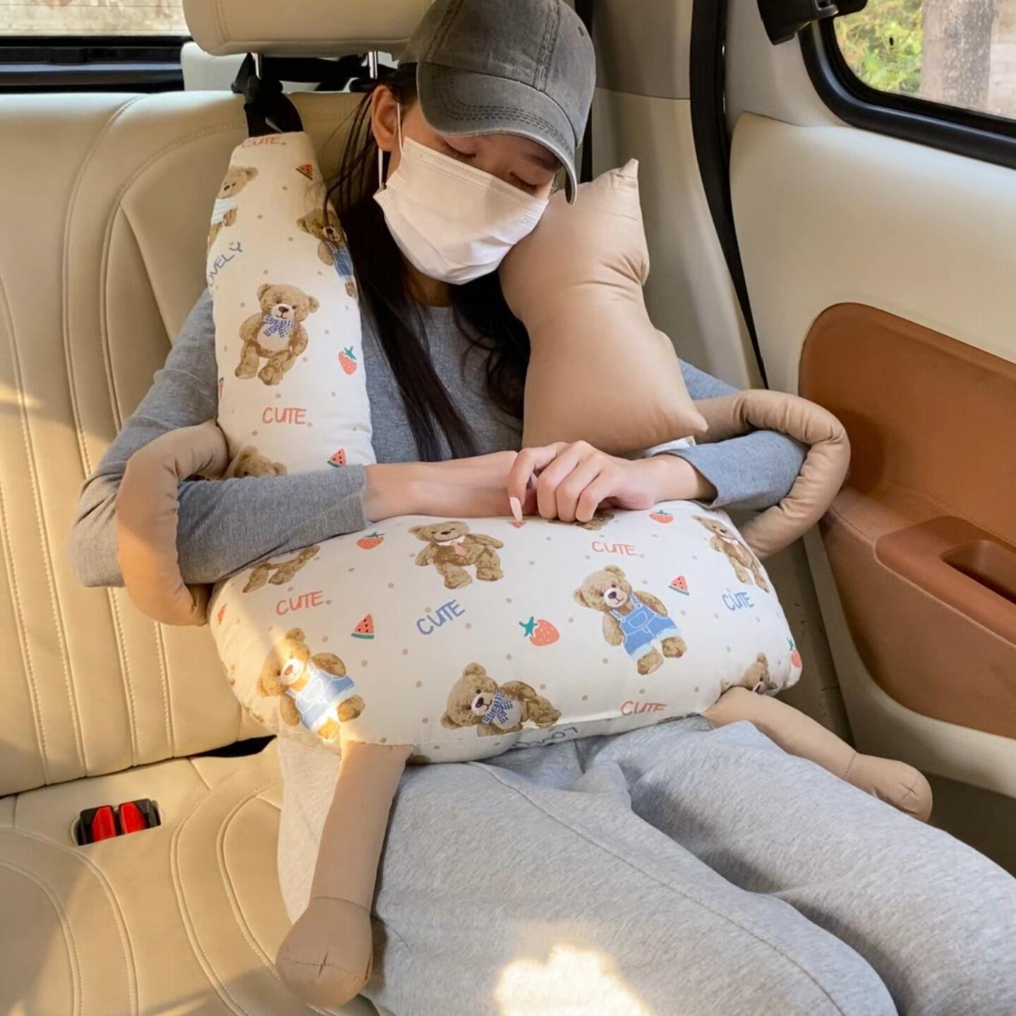 儿童车内睡觉神器车载小孩枕头车上汽车后座抱枕安全带车用睡枕