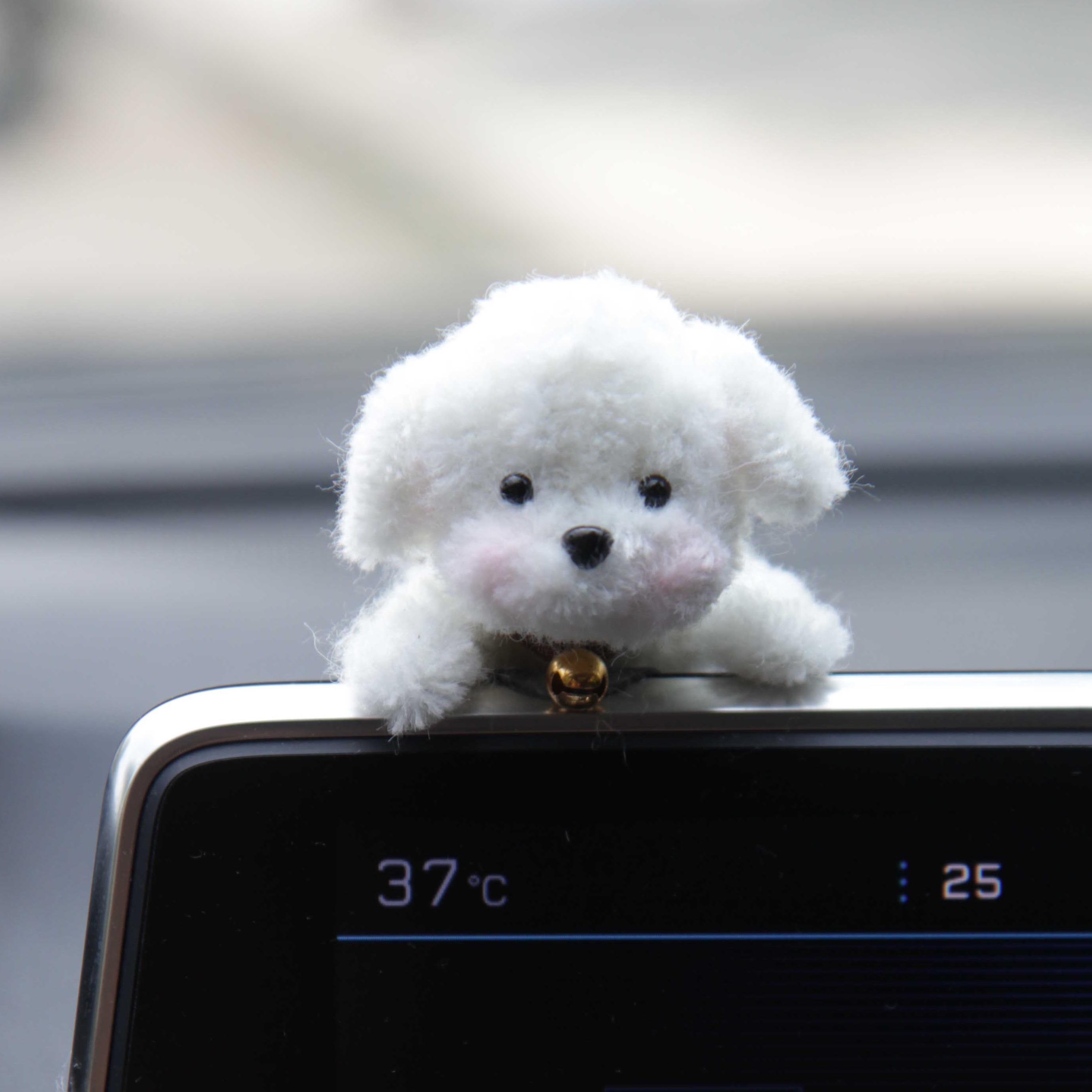 流浪彩虹汽车中控台屏幕车载摆件趴趴装饰品泰迪扭扭棒公仔可爱